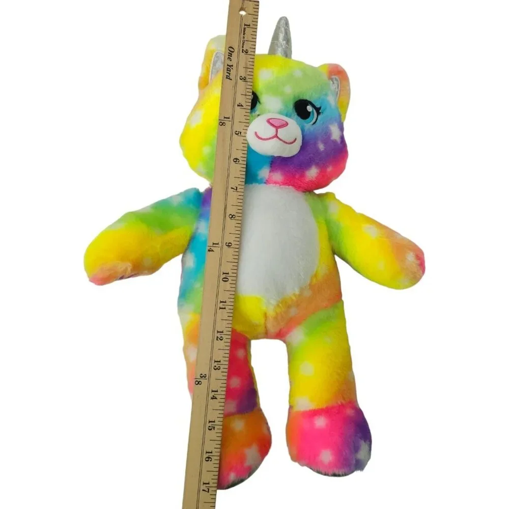 Build A Bear Workshop Rainbow Kittycorn Plush Holographic Horn Paws Stuffed Toy - Picture 12 of 12